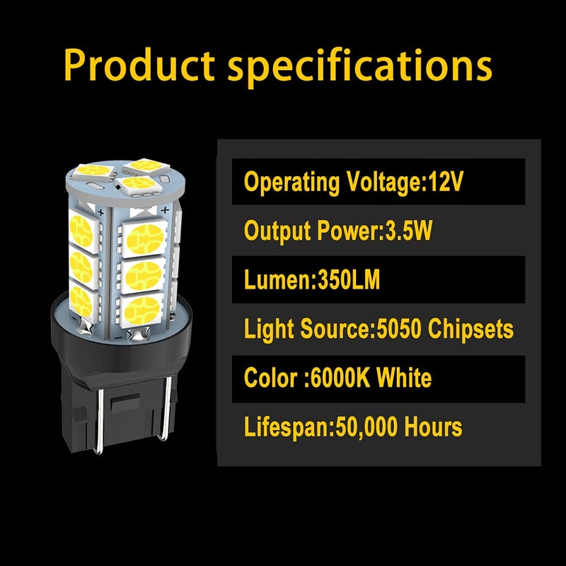 GIVEDOUA 7443 LED Brake Bulbs 7440 Brake Lights T20 992 7441 7444 7443 LED Bulbs Super Bright 18SMD 5050 Chips Used for Brake Lights, Backup Reverse Lights, Tail Lights, Pack of 10pcs - Image 4